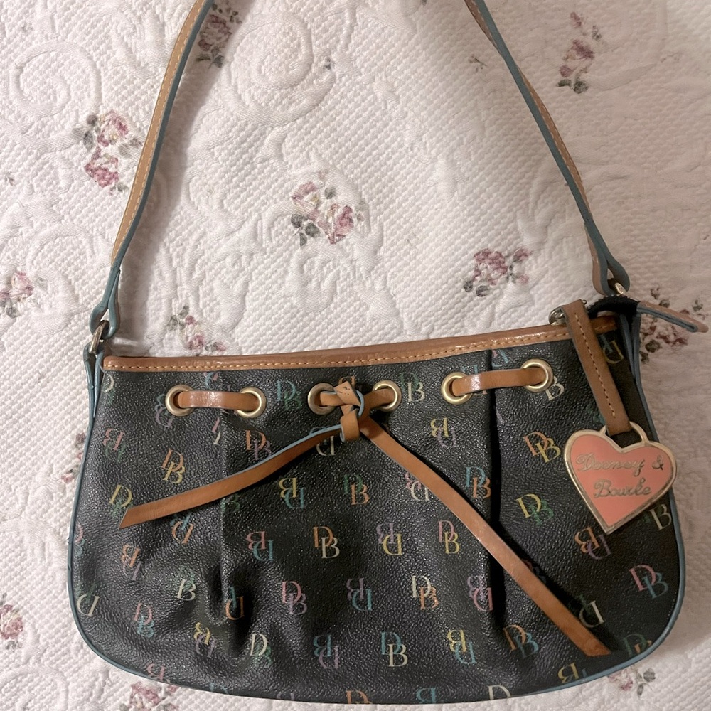 Y2K Vintage Dooney & Burke Signature Shoulder Bag (With Charm)